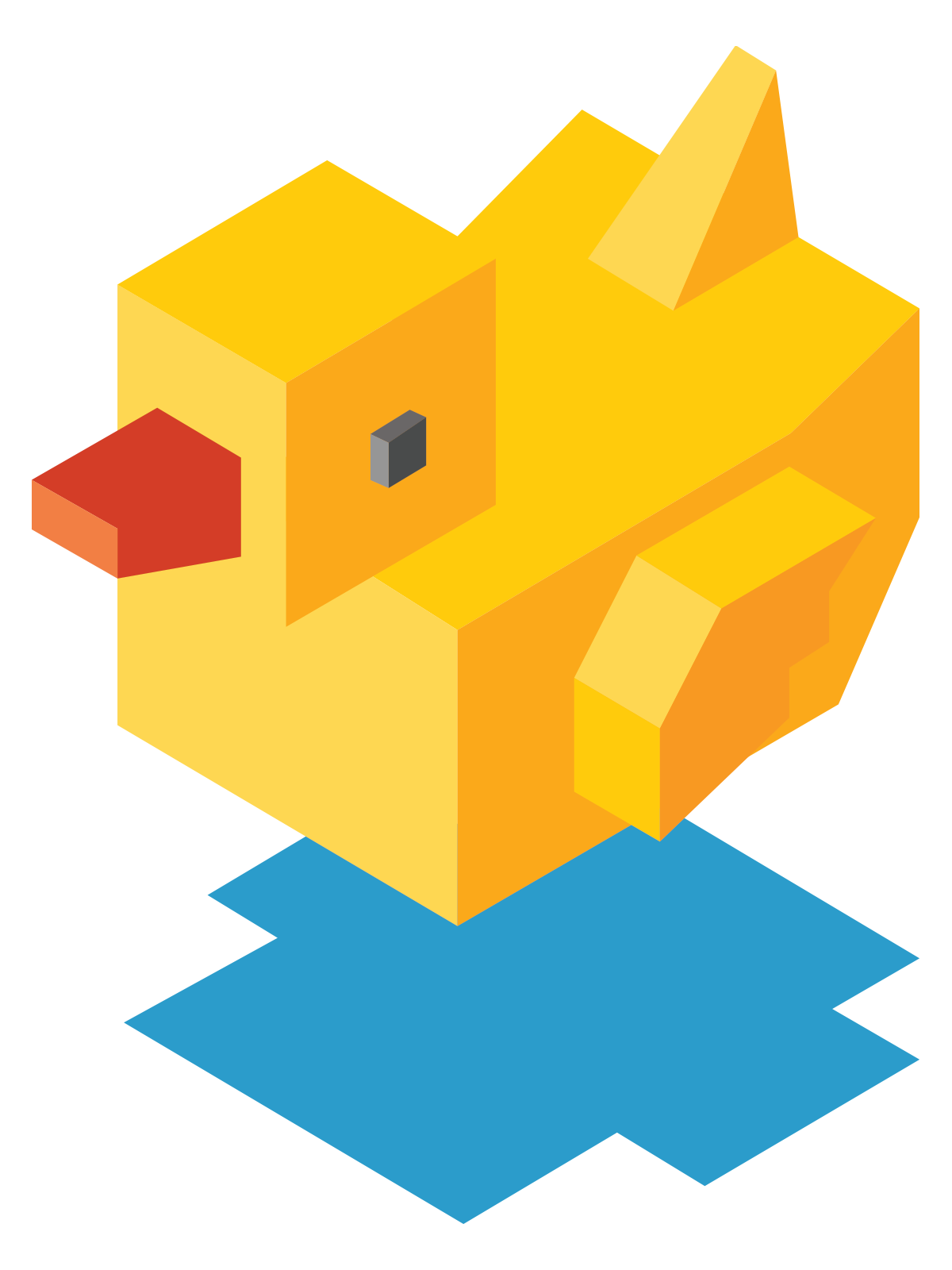 3D Plastic Cube Duck